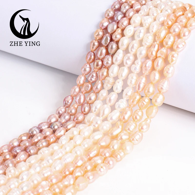 Natural 4/5/6/8/9 MM Freshwater Pearl Round Rice Shape Beads Irregular Loose Bead for Jewelry Making Charm DIY Necklace Bracelet