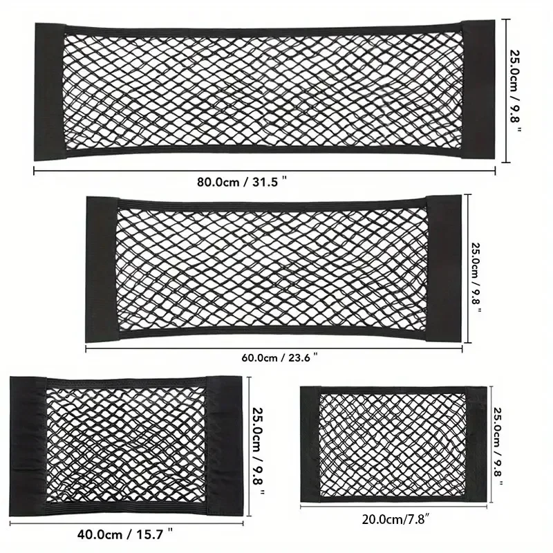 Universal Car Storage Bag Double Mesh Trunk Storage Net Car Built-in Storage Bag Car Fire Extinguisher Fixed Net Anti-Slip