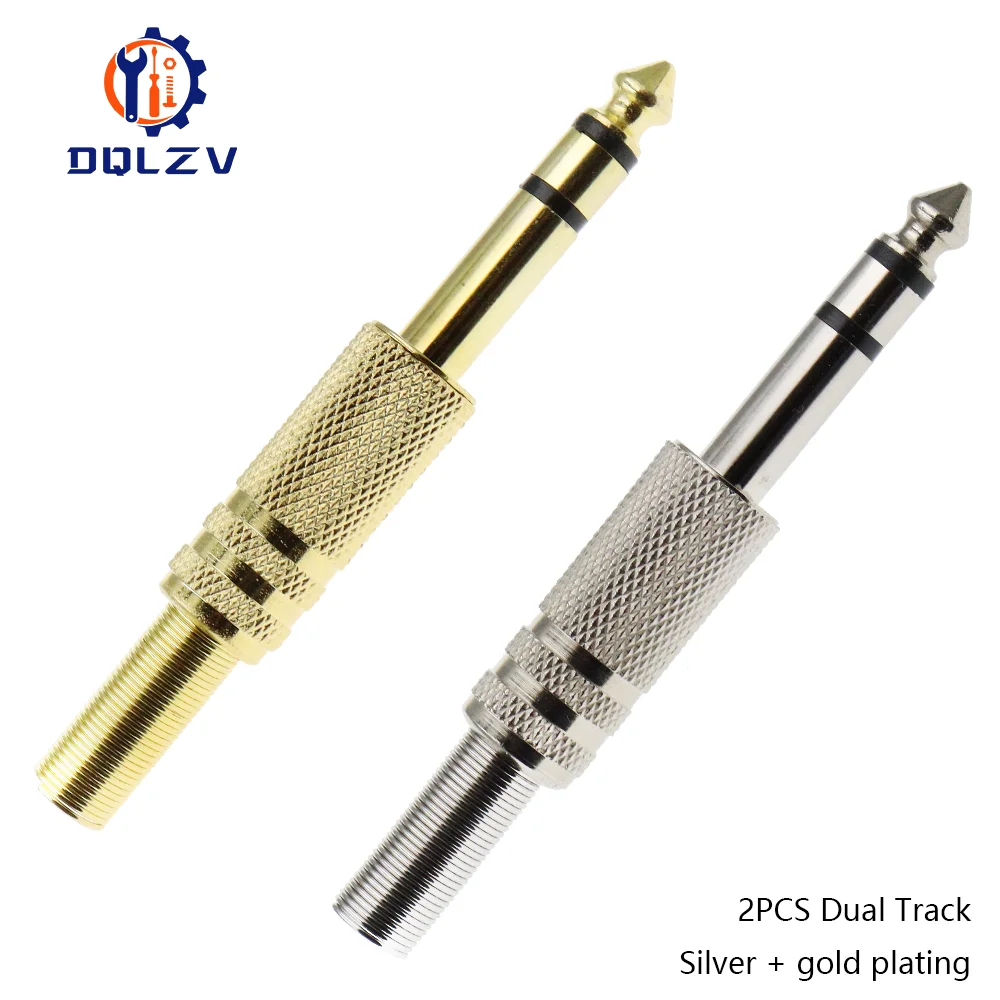 Vergoldung 6,35 MM Jack Stecker Männlich Mono Audio Stecker Adapter 1/4 Zoll Männlich Löten Audio Stereo Anschlüsse