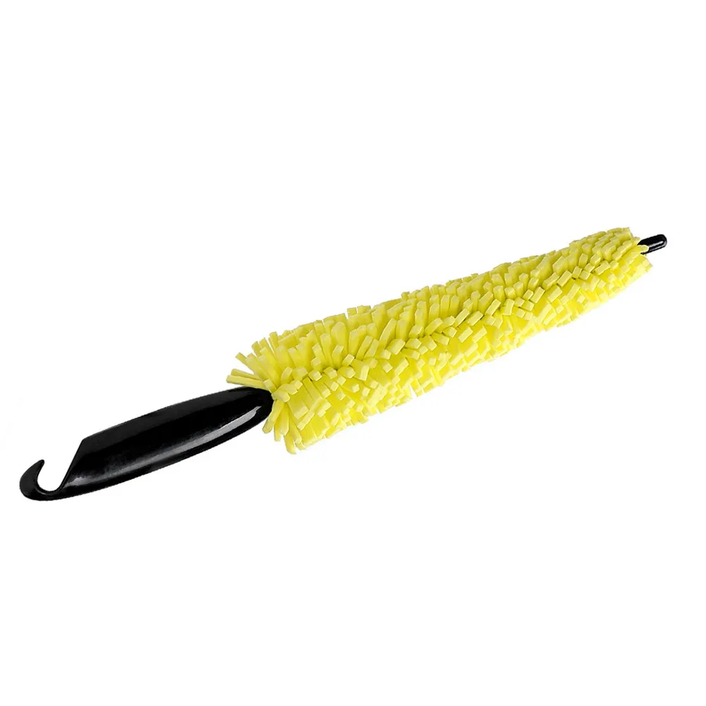Universal Car Wheel Brush Sponge Handle Hook for Auto Rim Tire Spoke Cleaning Tough Grease Grime Remover Tool Car Wheel Brush