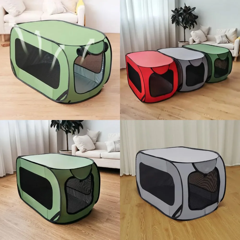 

Convenient, portable, and lightweight folding breathable dog cage - perfect for small puppies and cats on the go. Great for outd