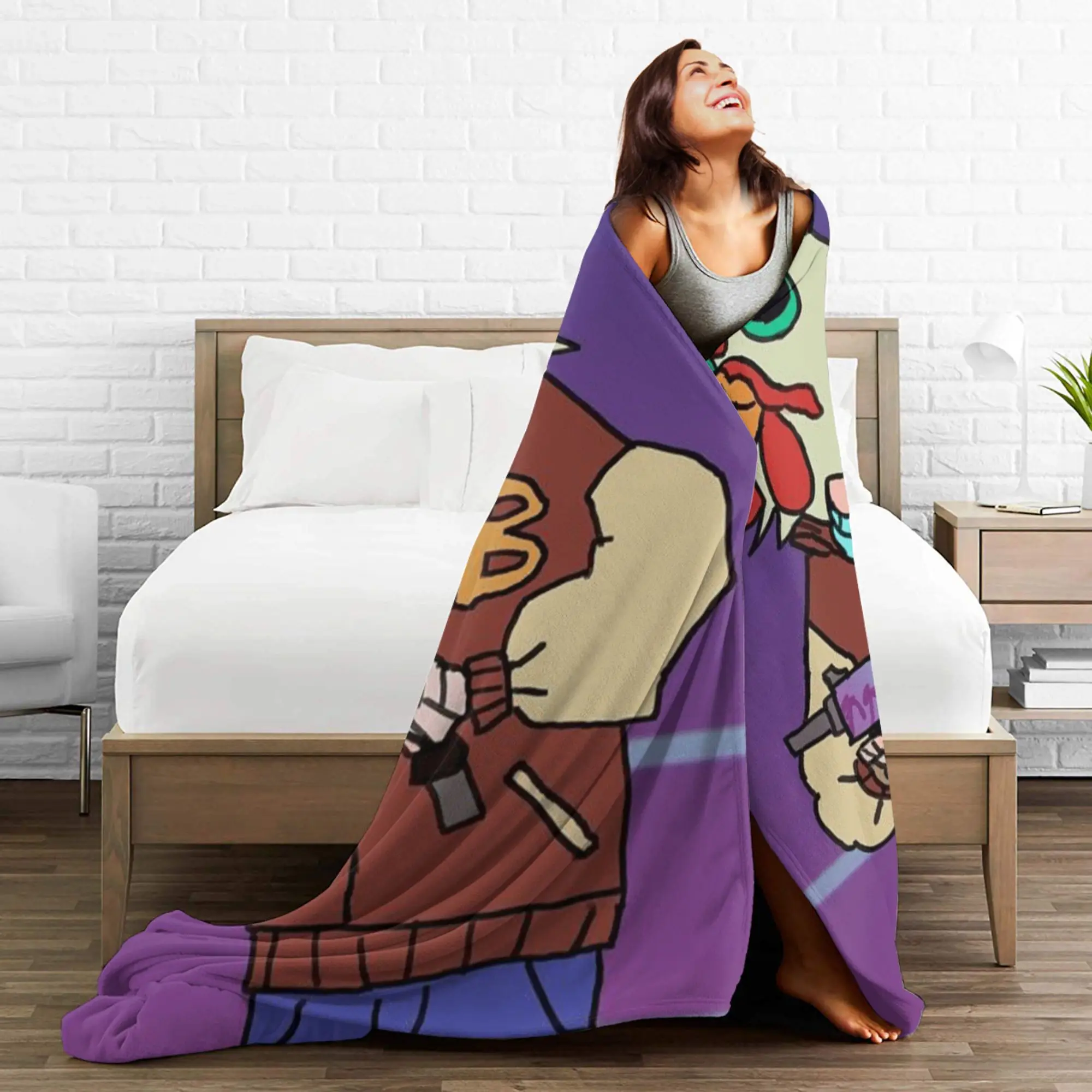 لينة الدافئة بطانية الفتيات الفتيان التخييم الخط الساخن ميامي الفراش يلقي لعبة الفانيلا المفرش لغرفة المعيشة مضحك غطاء سرير أريكة #4