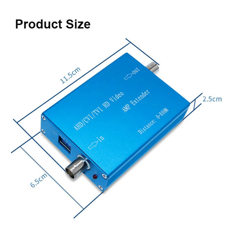 Kabel Coxial AHD/TVI/CVI/CVBS Wzmacniacz wideo 1080P rozciąga się na transmisję sygnału System kamer CCTV HD 800M
