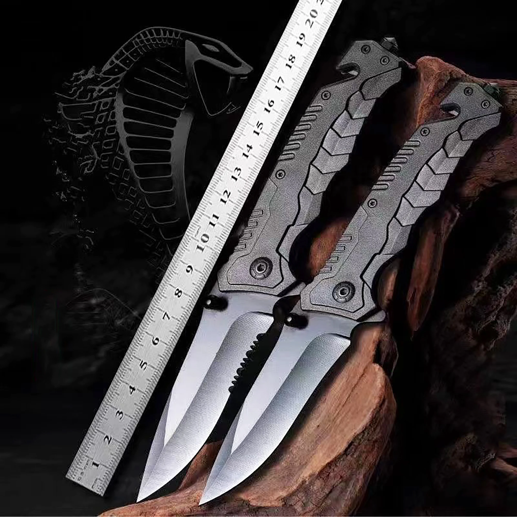 Multi functional outdoor camping knife portable tool with folding blade and sharp pocket tactical knife suitable for fishing