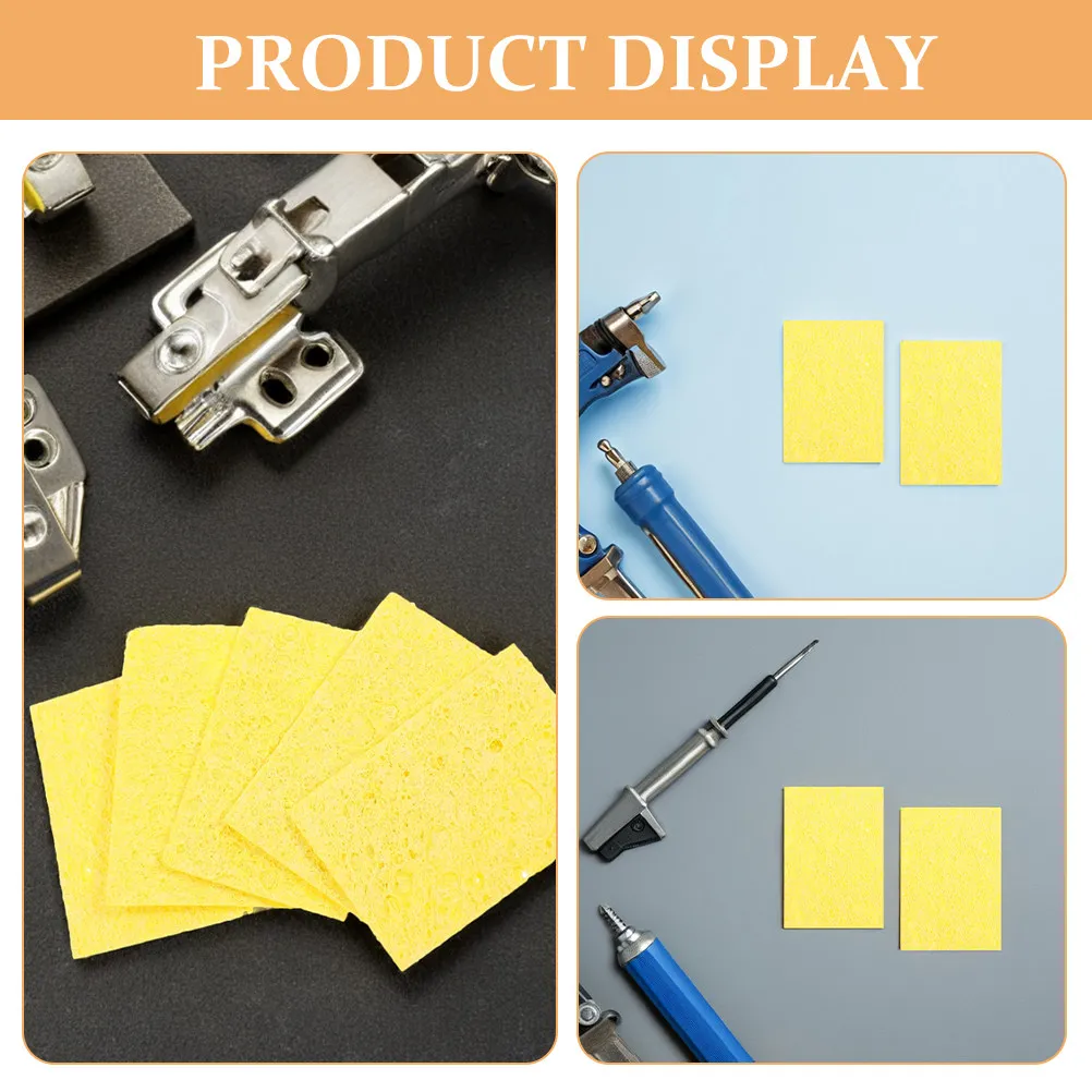 10Pcs Solder Tip Cleaning Sponge Square High Absorbency Moisture Expandable for Precise Soldering Soldering Iron Tip Cleaner Kit
