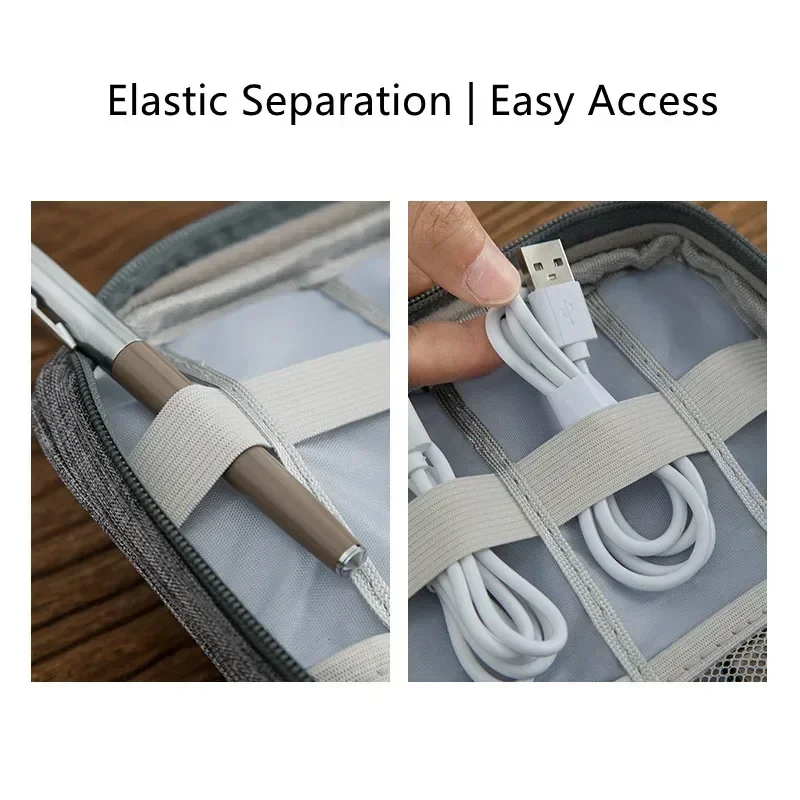 Data Cable Storage Bag Large Capacity Travel Headphone Storage Box USB Gadget Cable Bag Hard Disk Charger Power Bank Organizer