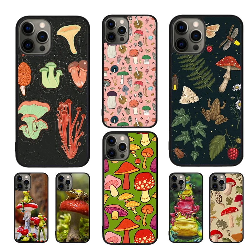 Mushroom Frog Mobile Phone Cases Cover For iPhone 16 14 12 13 mini 11 Pro MAX apple 5 6 7 8 Plus SE2020 Coque