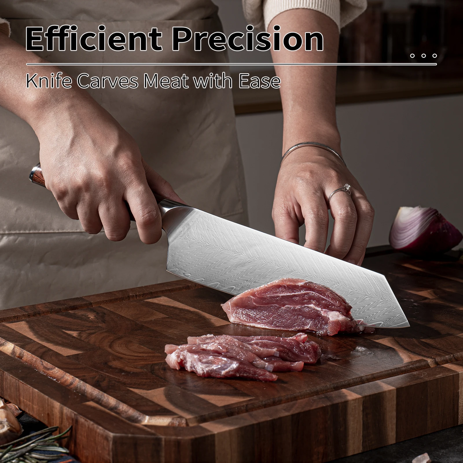 Damascus Steel 7 Inch Kiritsuke Knife Japanese VG10 Chef\'s Knife Pakkawood Handle Sharp Meat Slicing Sushi Cleaver Kitchen Knife