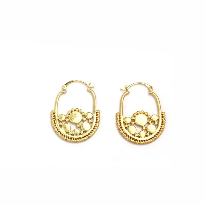 

Bohemia Basket Shape Flat Plate Gold Plate Twisted Jonit Earring Dangle for Women Earrings Jewelry brinco Gift bijoux