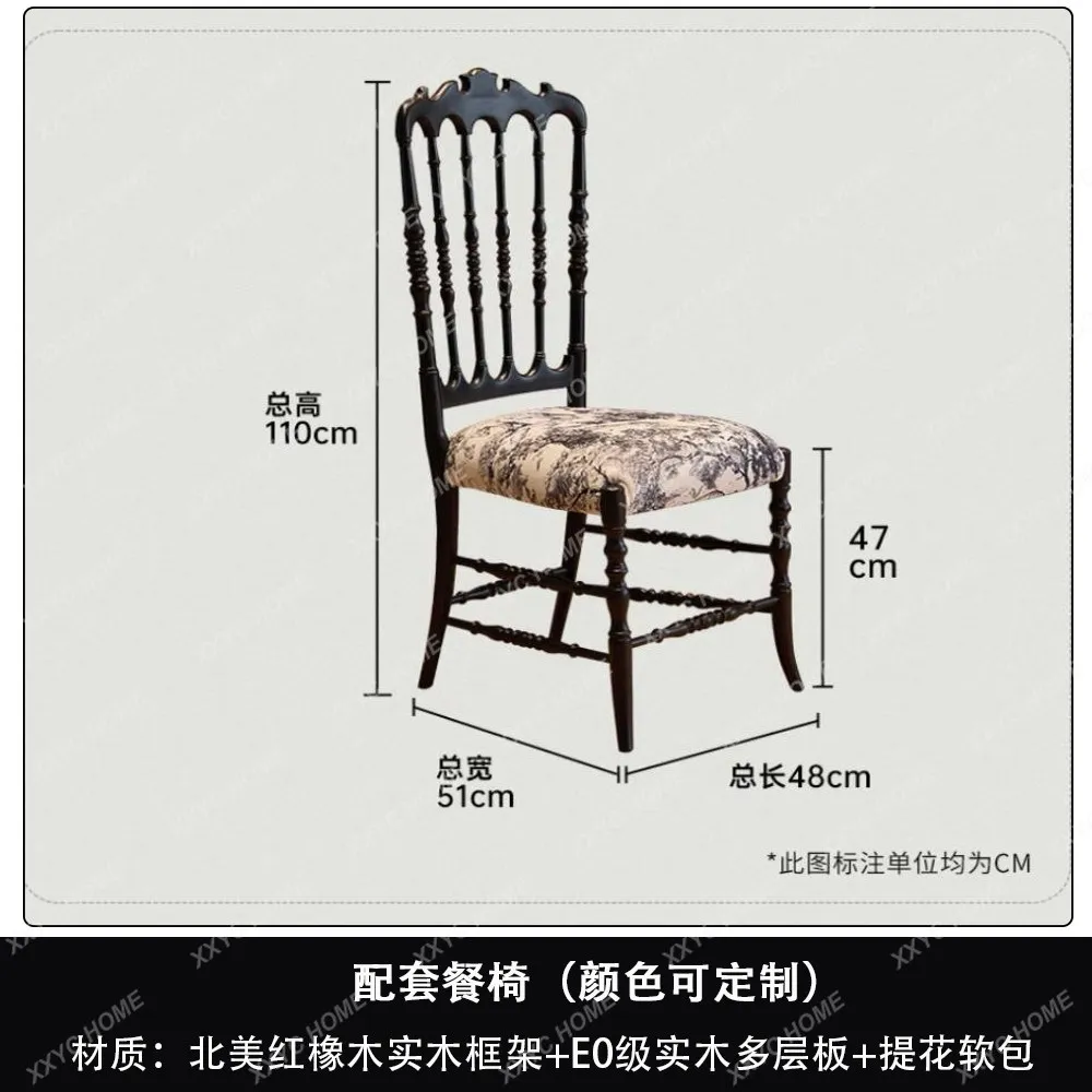 retro solid wood dining table modern simple living room home light luxury dining table and chairs