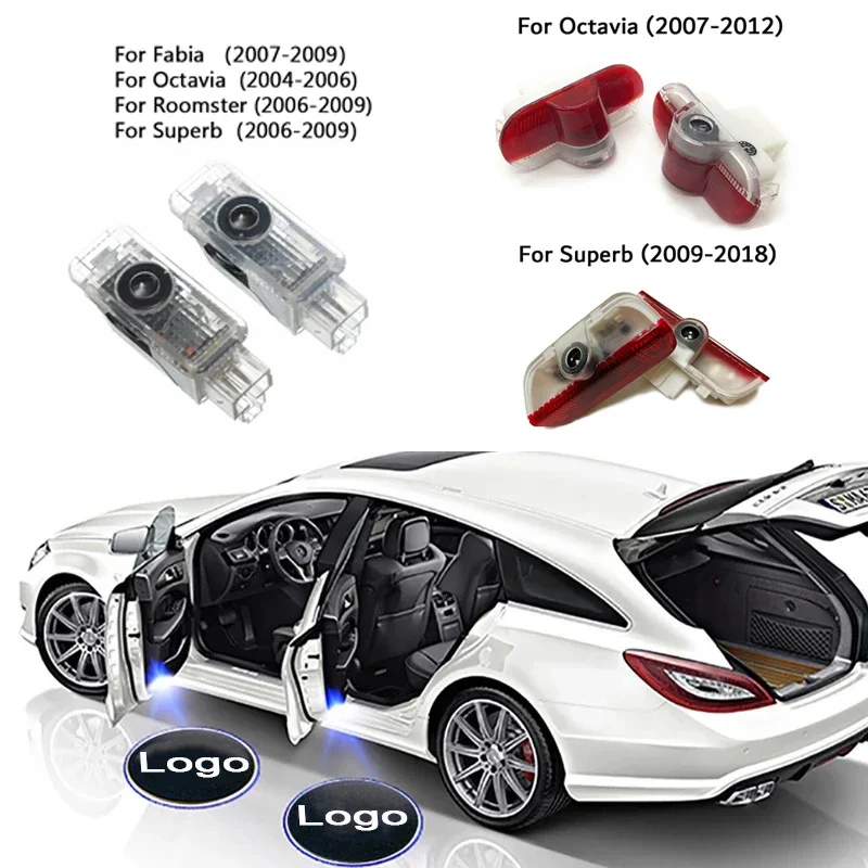 

LED Car Door Welcome Light Projector Logo Laser Lamp For Superb Octavia Fabia Roomster Car Modification Accessories