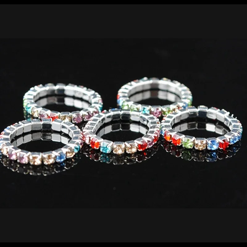 

Для 12, Stücke филонд 1, Reihe Kristall Ringe Für Mädchen Frauen Strass Einstellbare Stretch Hyper Kappe Hochzeit Ring Schmuck G