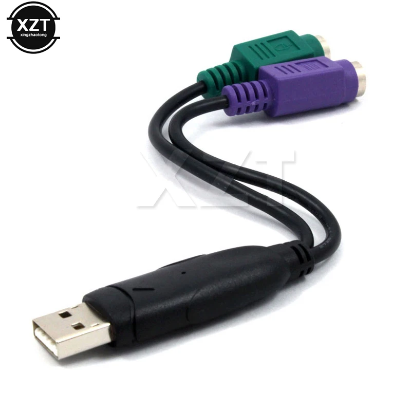 1szt Gorąca sprzedaż USB męski na 6-pinowy 6-pinowy PS2 dla PS/2 żeński przedłużacz Y Rozgałęźnik Adapter Złącze do klawiatury Skaner myszy