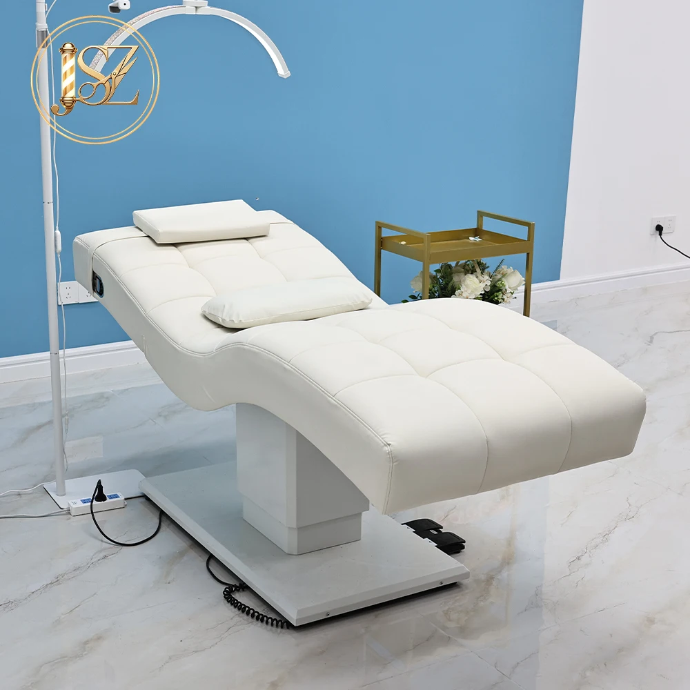 Ergonomic Curved Electric Beauty Bed Foot Remote Control Height Adjustable Spa Massage Lash Bed for Beauty Salon