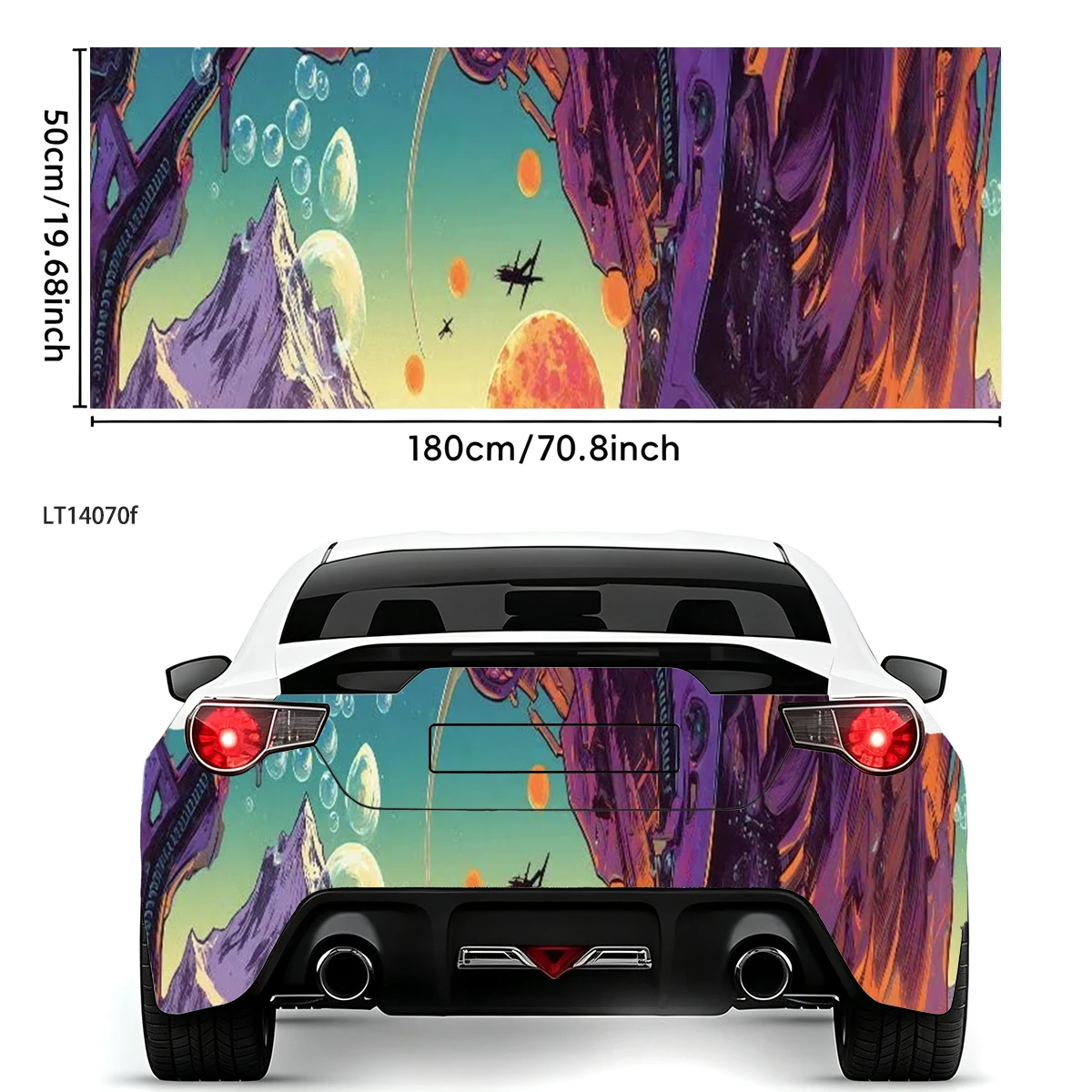 Cartoon Jungle Waterfall Wild Flower Scenery Pickup Tailgate Decal Waterproof Vinyl Universal Truck Rear Gate Exterior Mod Decor