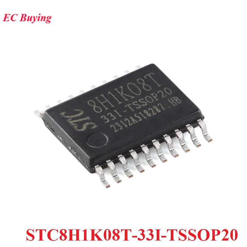 5/1pcs STC8H1K08T STC8H1K08T-33I-TSSOP20 STC8H1K08 STC 8H1K08T Single Chip 1T 8051 Microcontroller MCU IC Controller New Origina