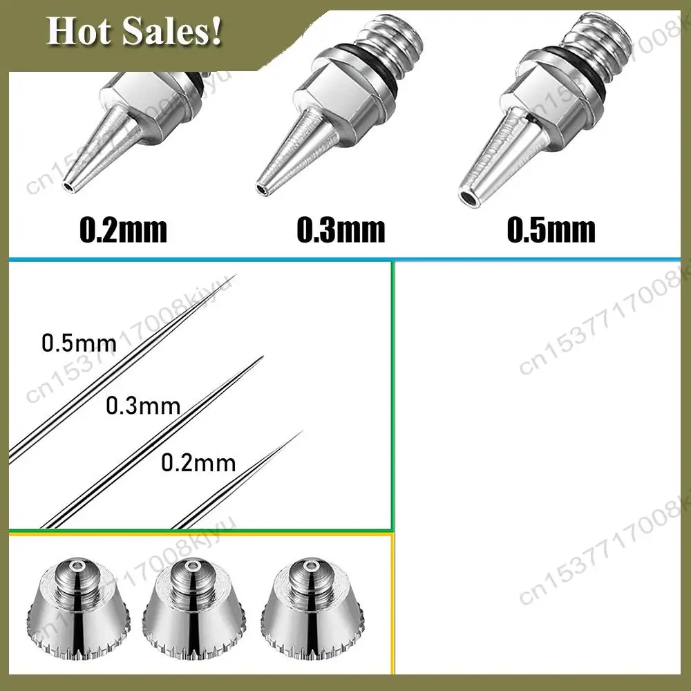 

-A23G 10 Pieces Airbrush Nozzle Needle Nozzle Cap Kit With Wrench Airbrush Replacement Parts For Airbrush Sprayer Accessories