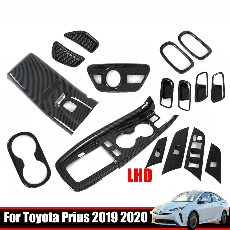 LHD For Toyota Prius Hatchback 2019 2020 interior Accessories Window lift Switch gear shift water cup air condition outlet cover