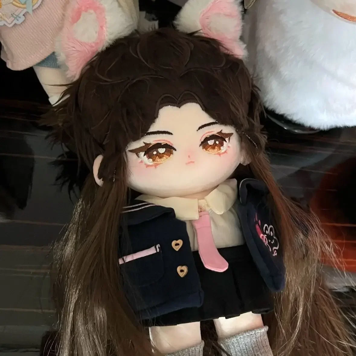 

20 см аниме «Хаски и его белый кот Шизун Чу Ваннинг», плюшевое тело, мультяшное платье, хлопковая кукла, плюшевая игрушка