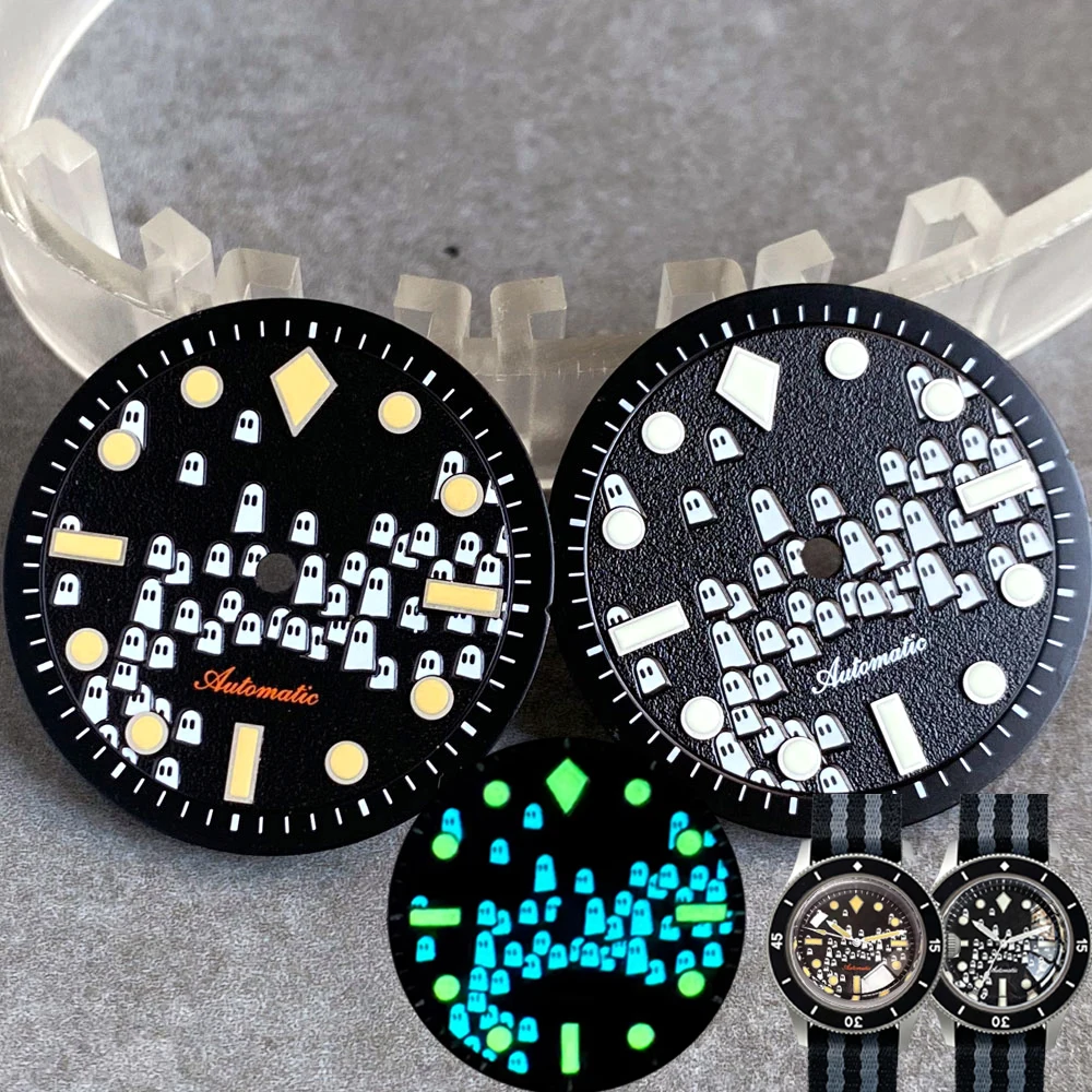 

29mm Super Full Luminous Dial Hand For 50- FATHOMS Diver Watches Ghost Green Blue Lume fit NH35 NH36 PT5000 Movement Watch Men