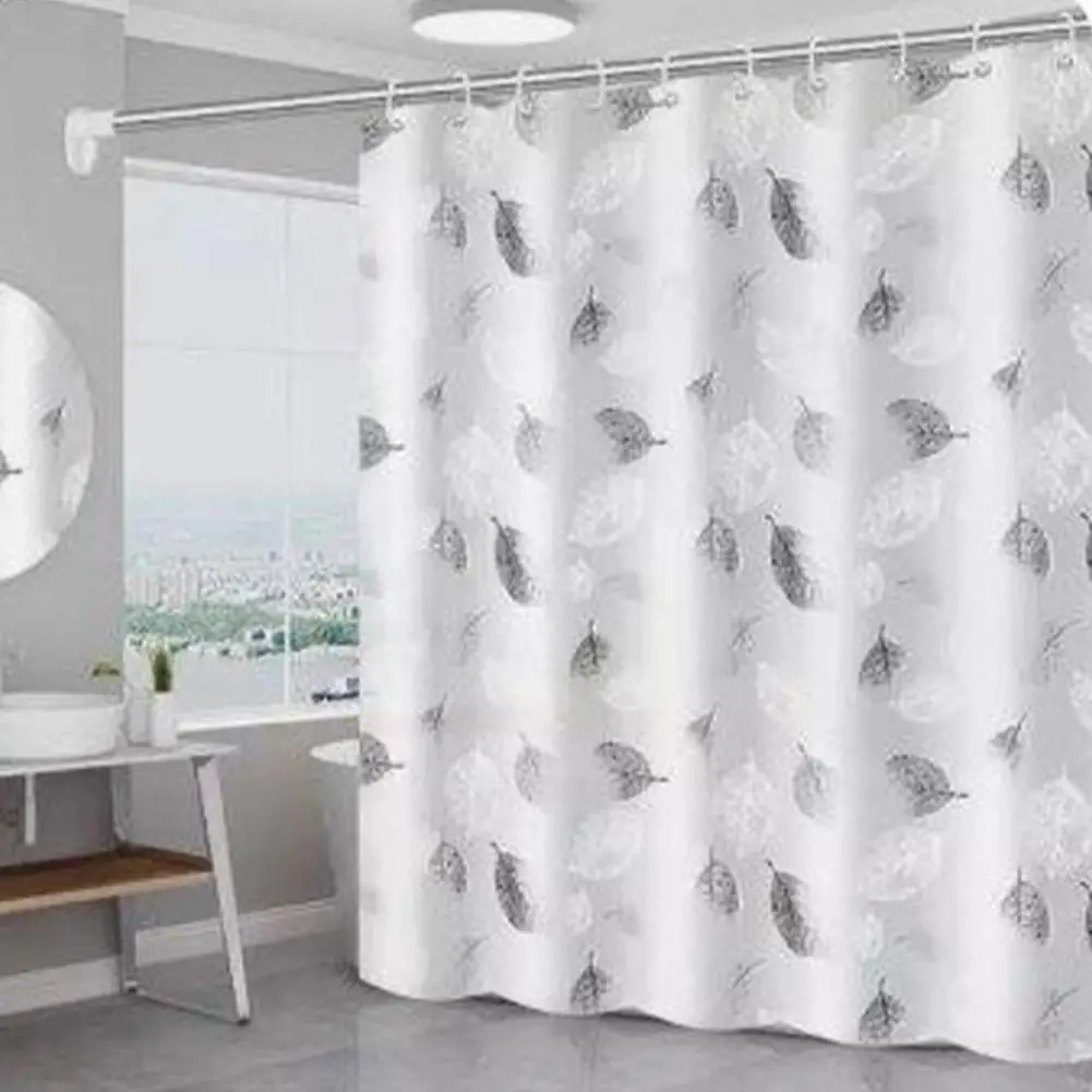 Shower Curtain With Hooks Rustproof Metal Grommets Waterproof Ombre Leaf Patterns Shower Curtain For Bathroom Dropship