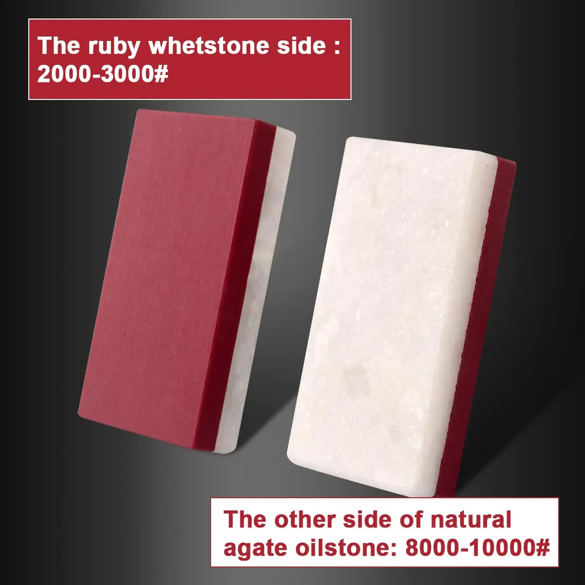 Small Sharpening Stone,Combination Whetstone 3000/10000# Mini Knife Sheath Pocket Stone, Fine Ruby Stone and Agate Stone(2 Inch)