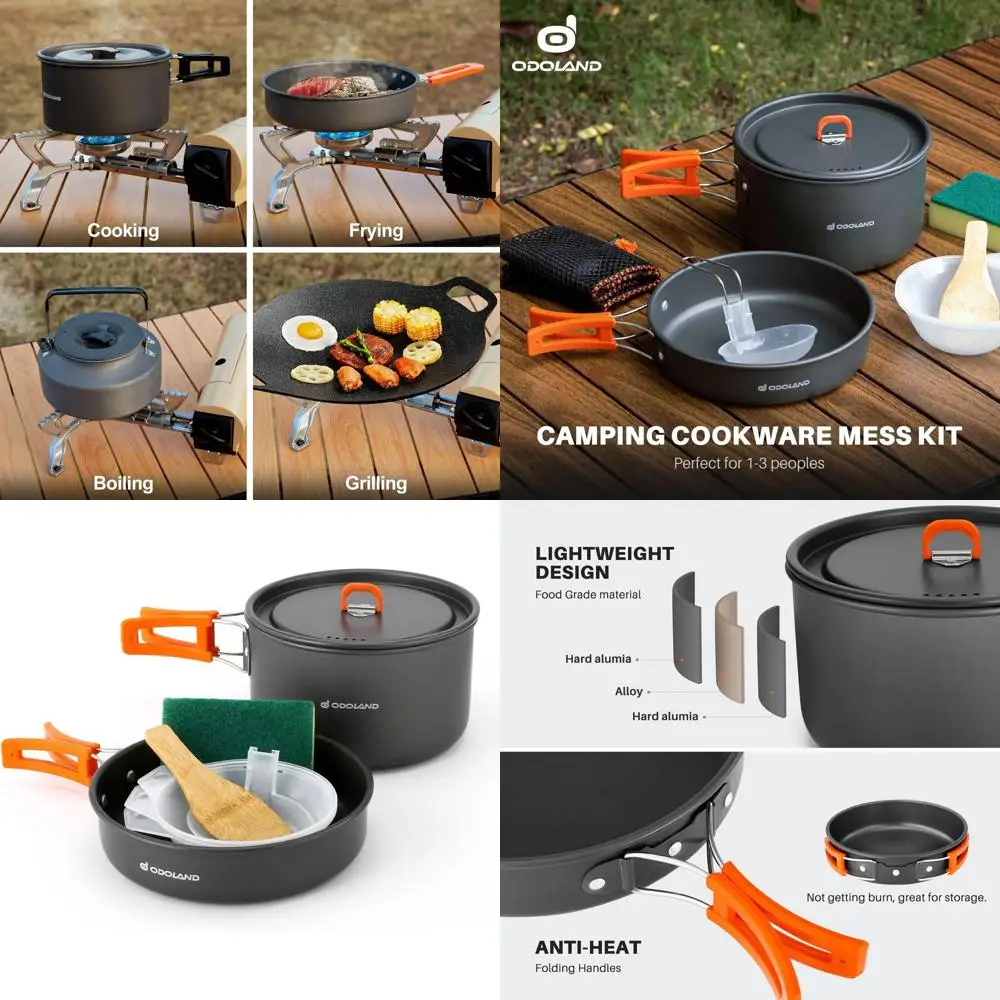 

Compact 9-Piece Non-Stick Cookware Set with 1400W Portable Outdoor Stove