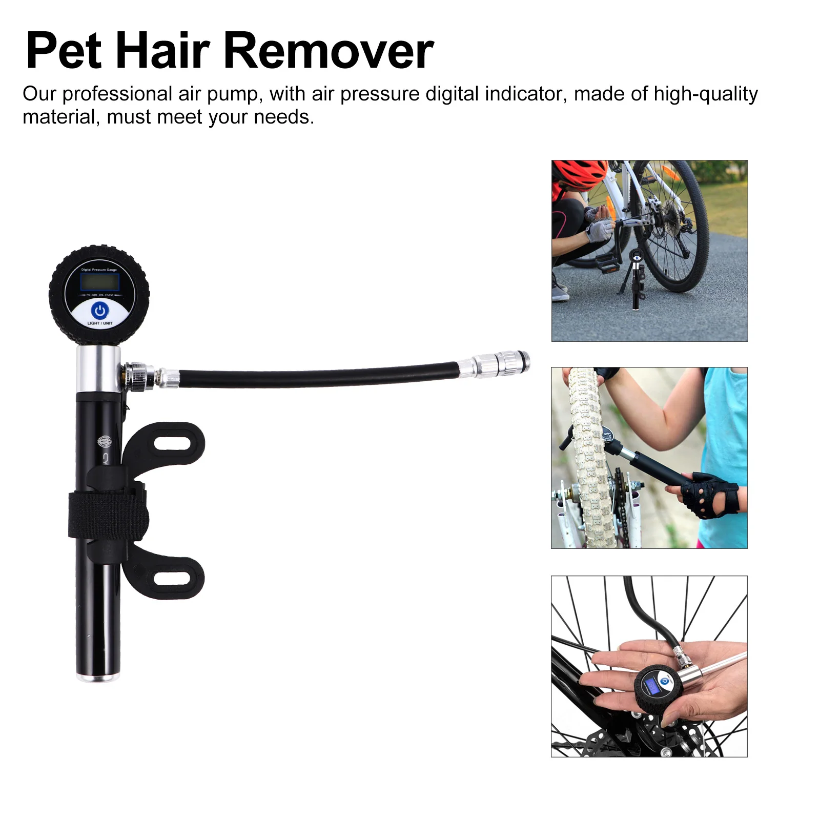 

Portable Bicycle Pump Mini Inflatable Tire H Aluminum Alloy Inflator Digital Display High Quality Material Stable Performance