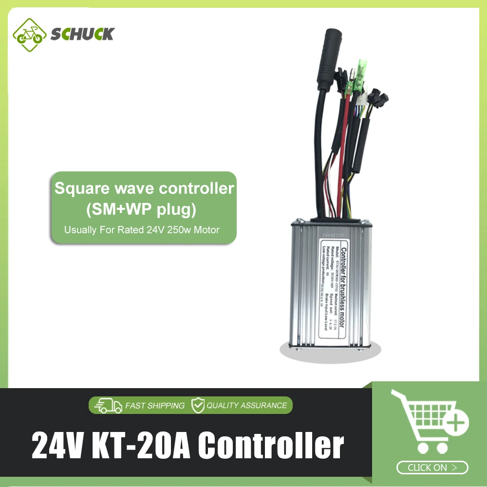 24 V/36 V/48 V 250 W-750 W KT Ebike Controller met SM Connector + WP Motor Plug voor Elektrische Fiets 15A 17A 20A 22A Controlesysteem