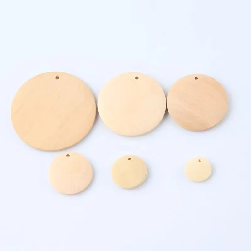 Nature Wood Beads Charm Pendants Unfinished Wooden Round Beaded For Fashion Jewelry Making DIY Earrings Accessories Ssupplier