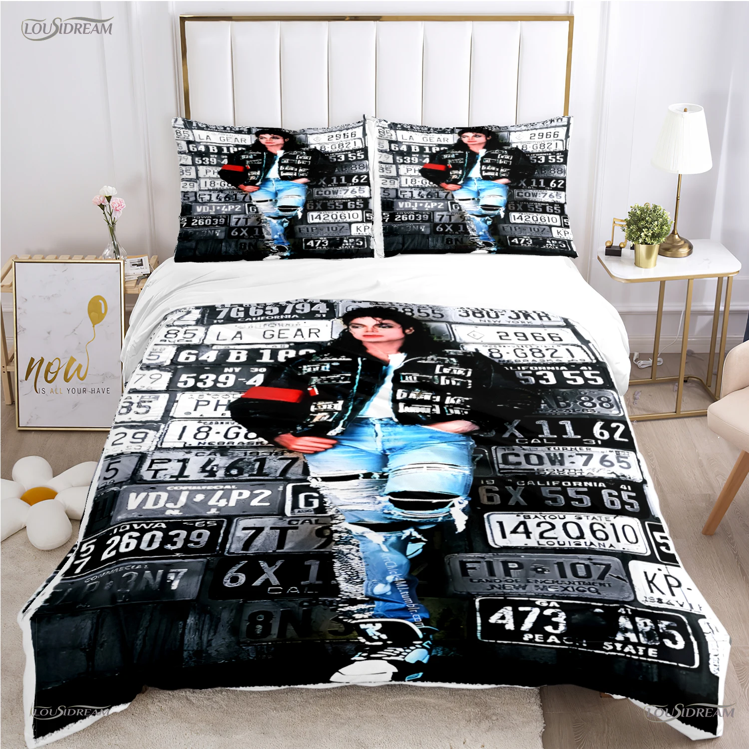 Michael J-Jackson Duvet Cover Comforter Fear Bedding set Soft Quilt Cover and Pillowcases for Teens Kid Single/Double/Queen/King