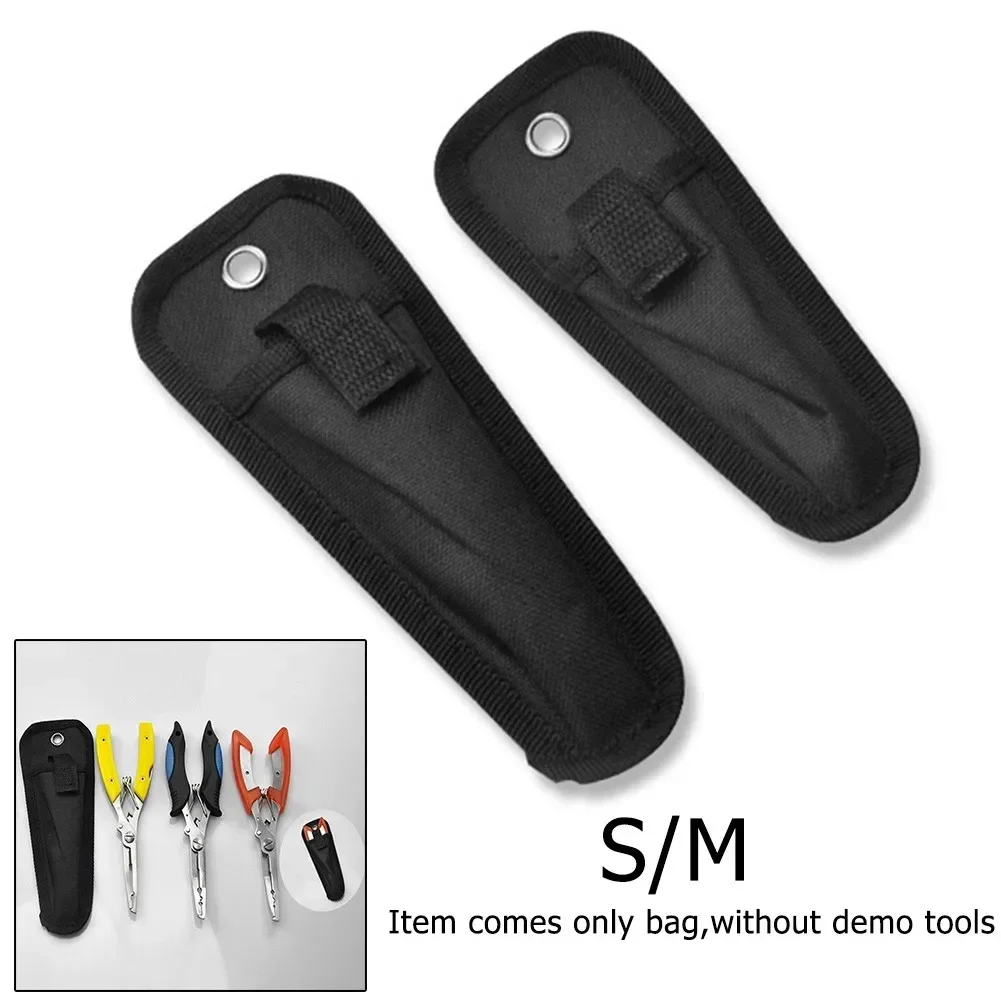 1pcs Sturdy Fishing Plier Bag With Oxford Cloth Material Fish Lip Hook Remover Tools Storage Tackle Pounch Black M 18 5*7cm
