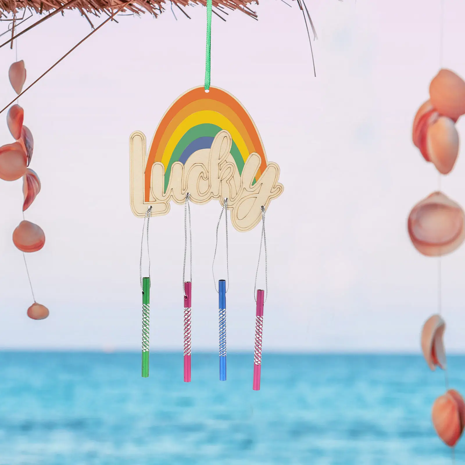 1Set Wooden Wind Chime Making Kit Unfinished DIY Craft for Children Spring Party Garden Decor Educational Hands-on Activity Safe