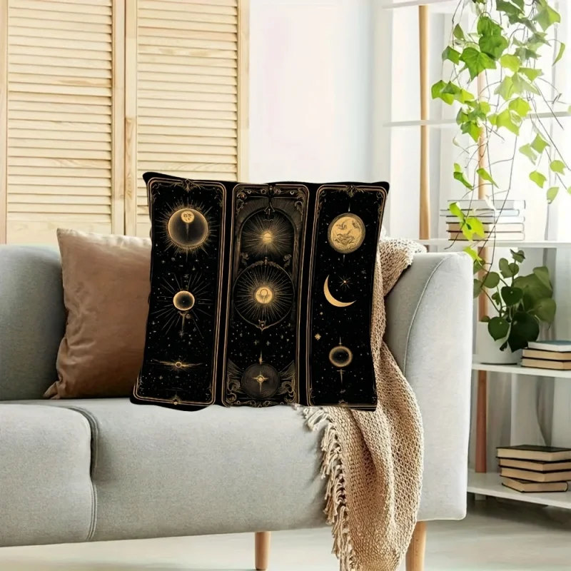 VIKAMA Sky Space Tarot Inspired Pillow Covers 18x18, Decorative Cushion Case for Living Room Sofa Bedroom Office Home Decor