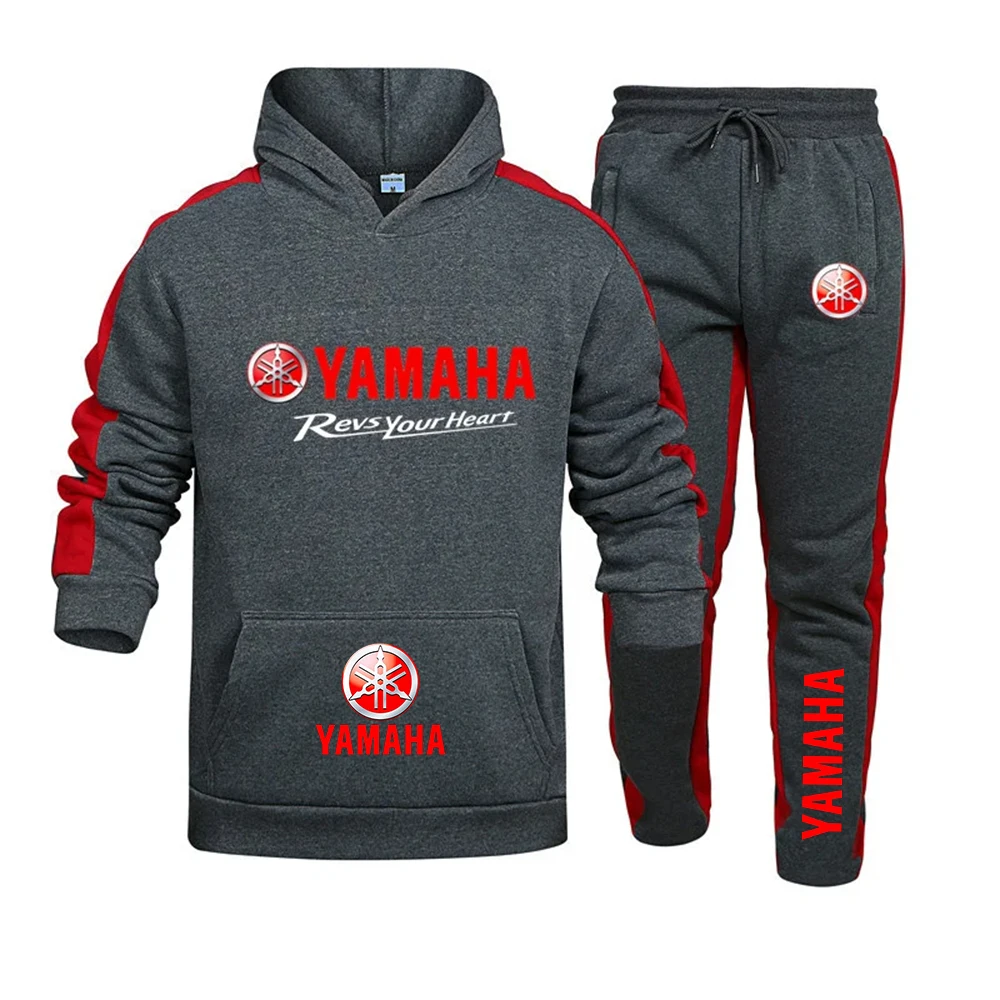 Traje deportivo con logo Yamaha para hombre, sudadera con capucha, pantalones deportivos, joggin deportivo informal diario para otoño e invierno, a la moda y a la moda