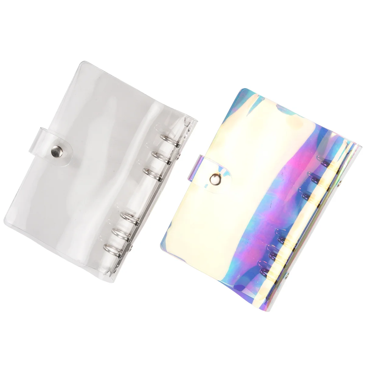 Popolare 2 pezzi A6 6 anelli arcobaleno trasparente raccoglitore in PVC copertina raccoglitore per pianificatore multicolore