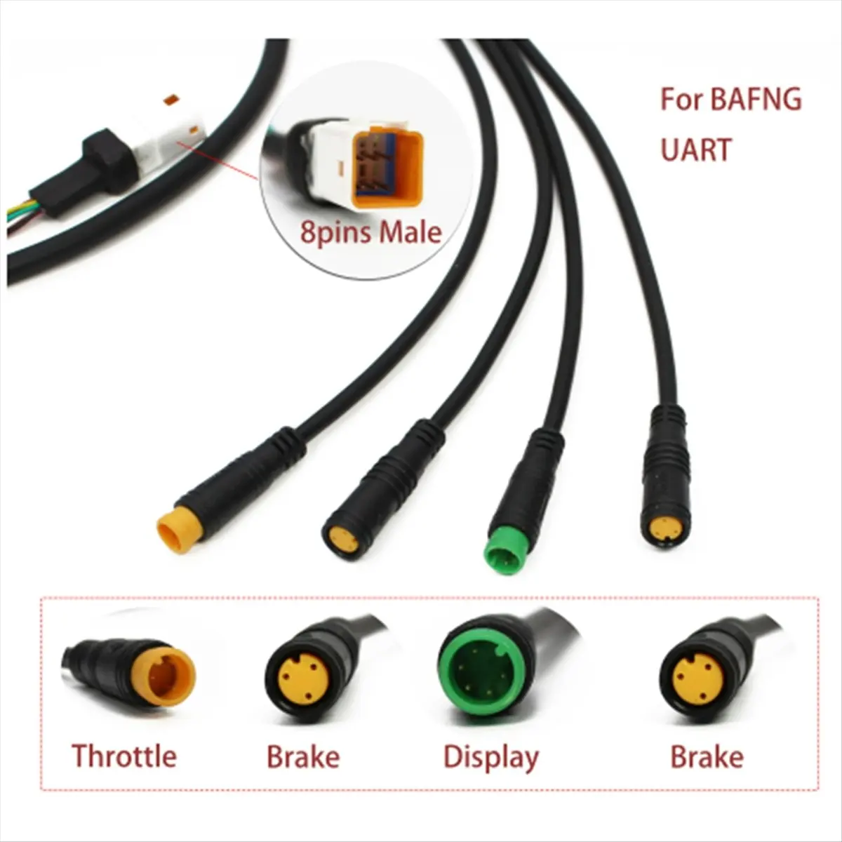 

AD10 E-Bike Motor Cable E Bike Motor Cable Set 1T4 Cable for Bafang M400 G330 G510 M620 Can 130x Throttle