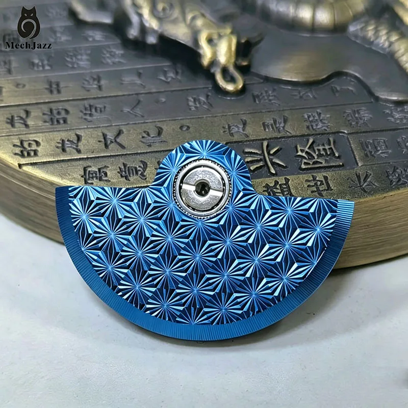 

Blue Starburst Pattern Rotor, Compatible with Seiko NH35/NH36/NH38 Movements, CNC Engraved Oscillating Weight, Watch Mod Parts