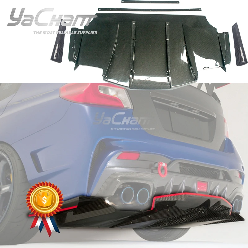 Car-Styling CF Carbon Fiber Rear Diffuser Fit For 2015-2019 Subaru Impreza VA WRX S4 & WRX STI Sedan VARIS ARISING II