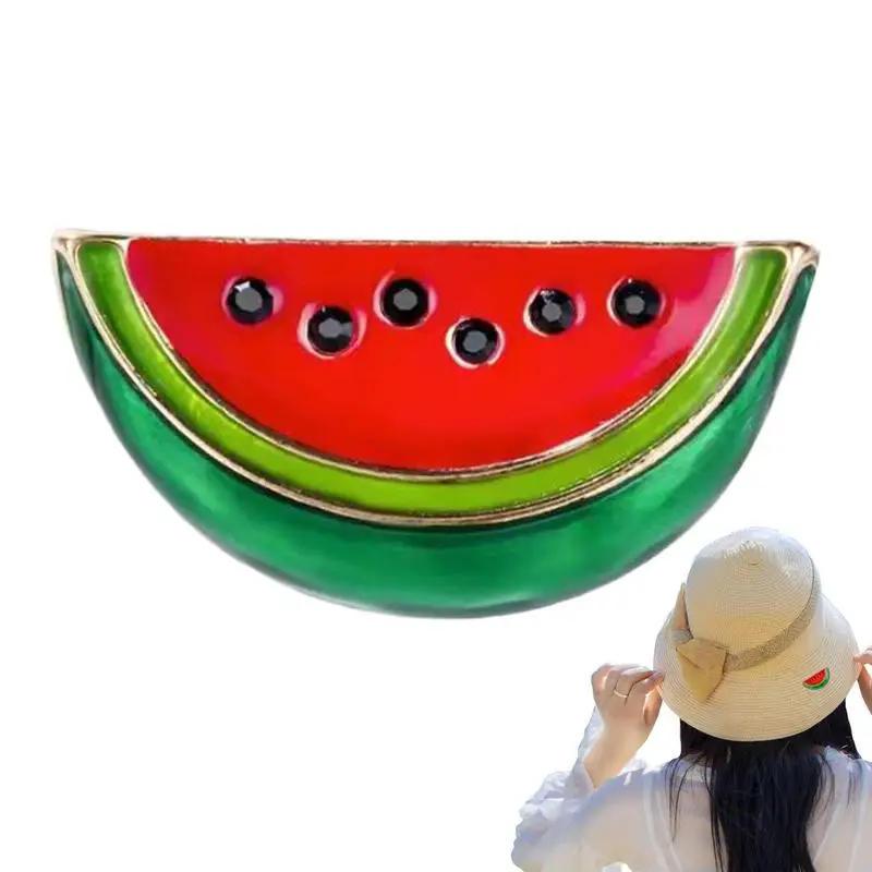 Fruit Brooch Stylish Personality Alloy Watermelon Brooch Pin Creative Lovely Pins For Suits Wedding Shirts Bags Sweaters Shawls