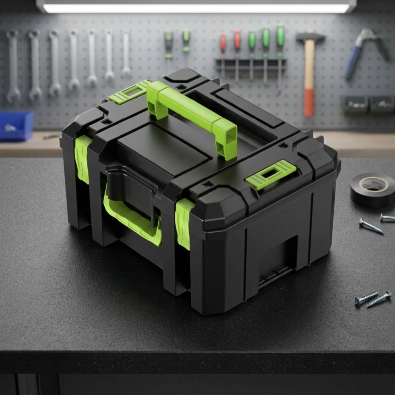 Stackable Tool Box Portable Tool Organizer with Handle Long-Lasting Compact for Mechanics, Workshop, Garage