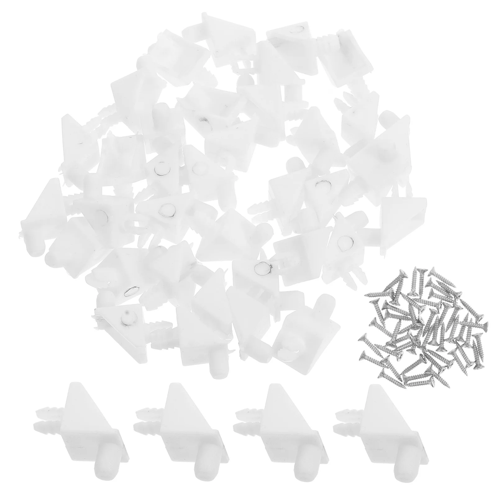 

30Pcs Angled Corner Brackets Furniture Corner Connectors Right Angle Shelf Support Pins Reinforce Cabinets Wardrobes