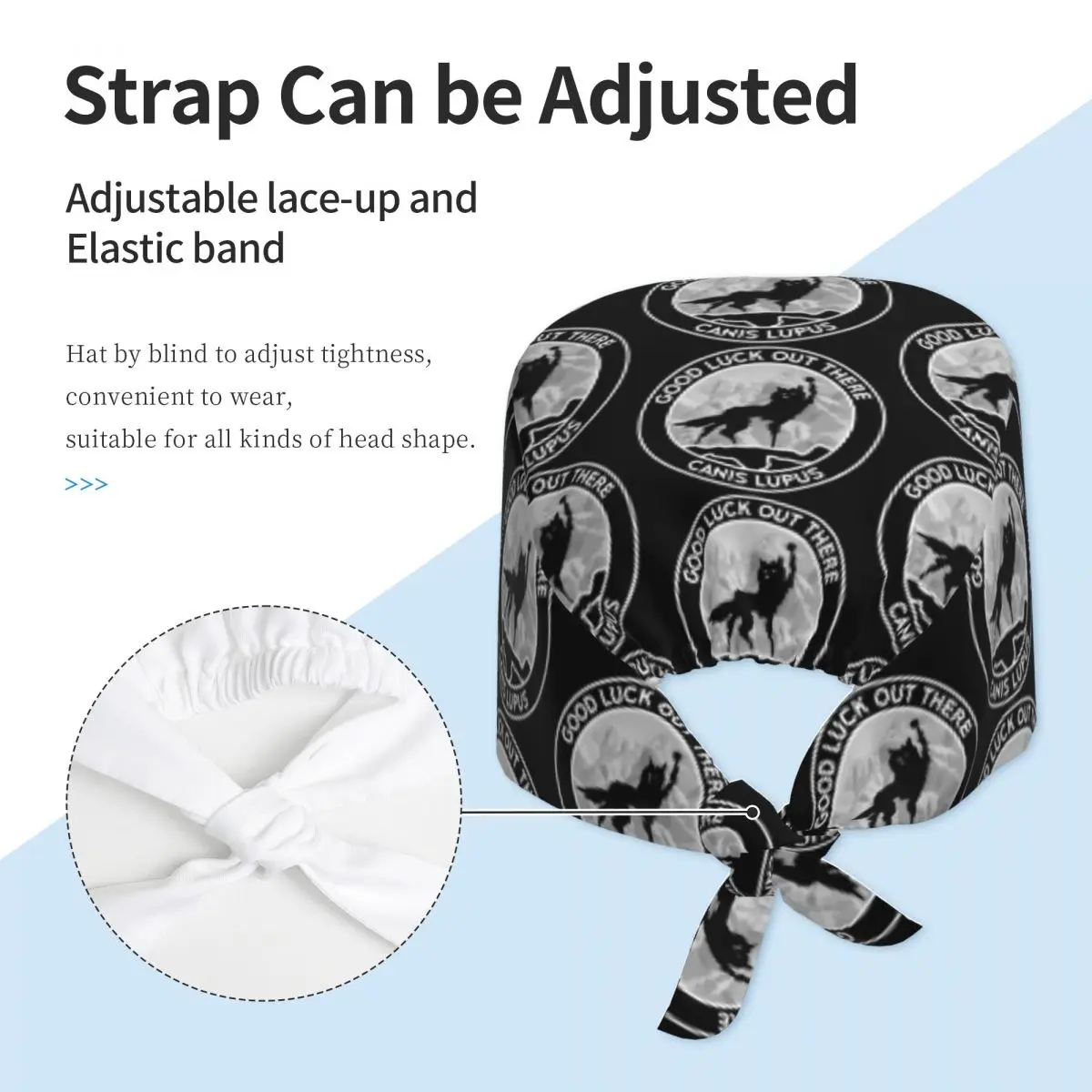 Fantastyczny Pan Lis - Wilk - Canis Lupus - Czapka Medyczna z Nadrukiem - Czapka Chirurgiczna - Unisex Regulowana Czapka Pielęgniarska dla Dentysty