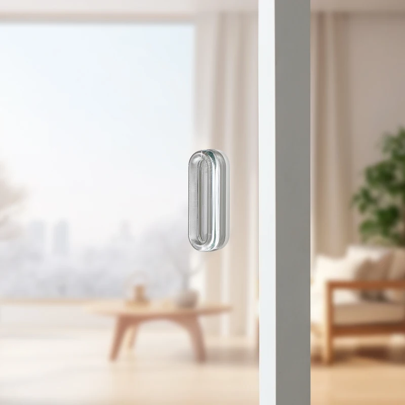 4 قطعة مقبض الباب المنزلق ذاتية اللصق البلاستيك الشفاف لينة بولي PU مقبض الباب خزانة المطبخ الزجاج انزلاق مقبض درج الباب