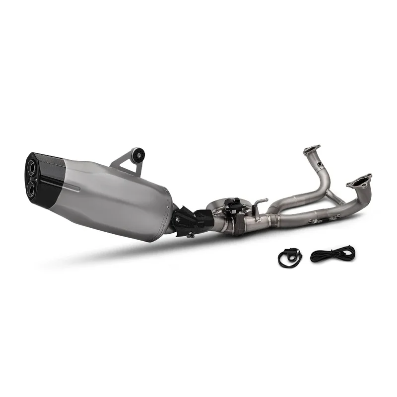 Titanium Slip on Motorcycle Full Exhaust System Valve Manifold  Line Muffler For BMW R1250R R1250RS