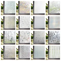 Rainbow Window Film Privacy Static Cling Non-Adhesive Stained Glass Vinyl 3D Decals for Home Heat Control Anti UV Window Sticker