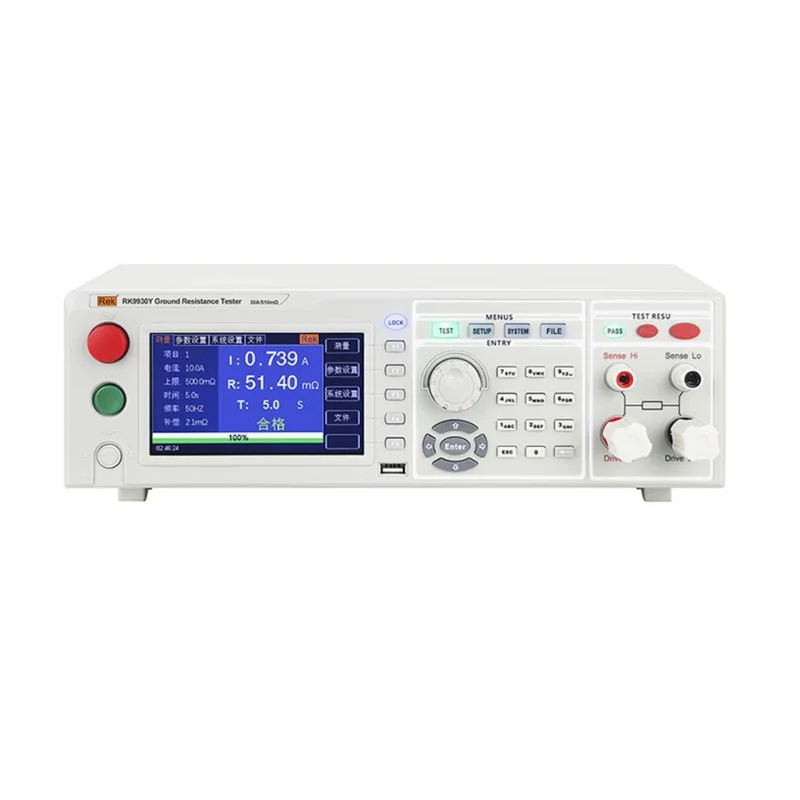 Rek RK9930BY Programmable Medical Ground Resistance Tester, Current AC 3-60A, Resistance 0-600mΩ, Time 0-999.9s