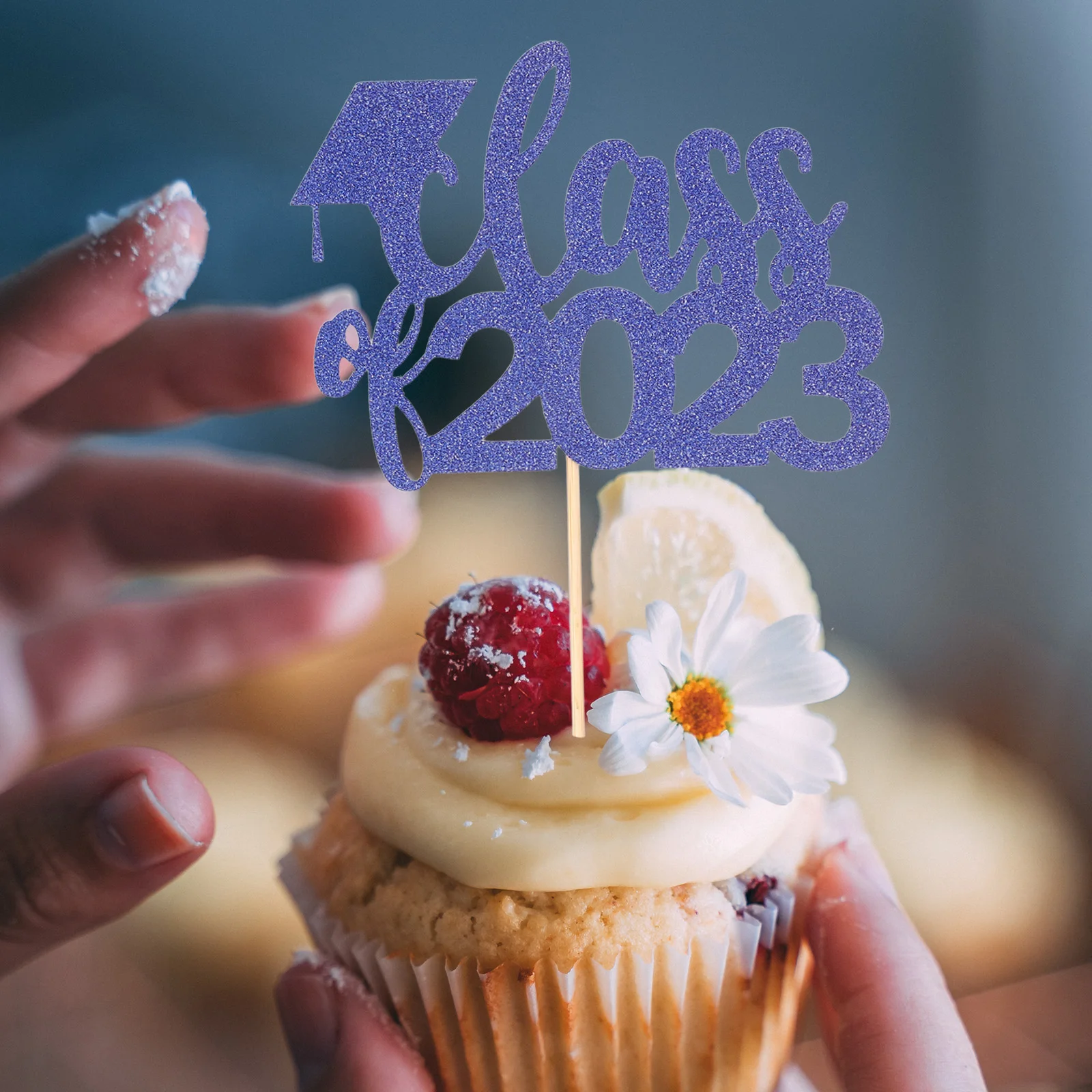 

6 Pcs Cake Decorations Classof2023 Graduation Toppers Hat Cupcake Picks Dessert naments Safe Unique Party Supplies