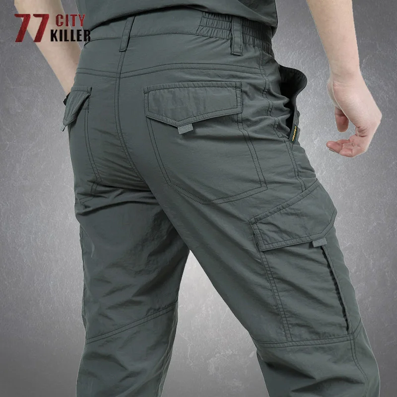 Tactical Military Pants Mens Outdoor Waterproof Breathable Quick Dry Trousers Male SWAT Combat Lightweight Sports Pants Joggers