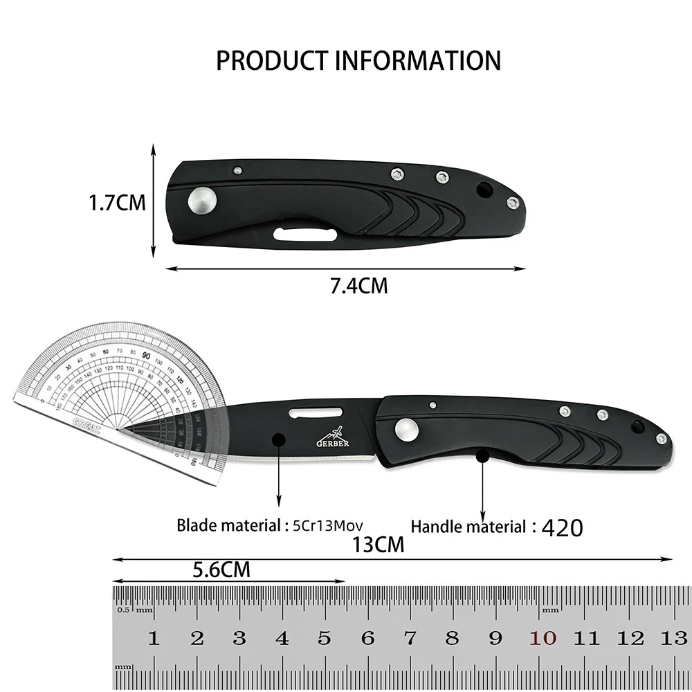 1910918a Tactical Folding Pocket Knife Hunting Self-defense EDC Small Outdoor Knife Sharp 5Cr13Mov Steel Blade 420 Steel Handle